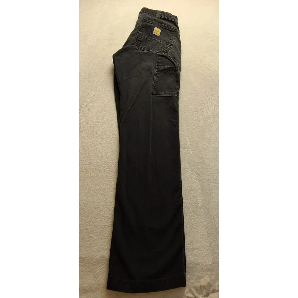 Carhartt Relaxed Fit Work Pants Men's 32x34 Black Cotton Canvas Straight Leg